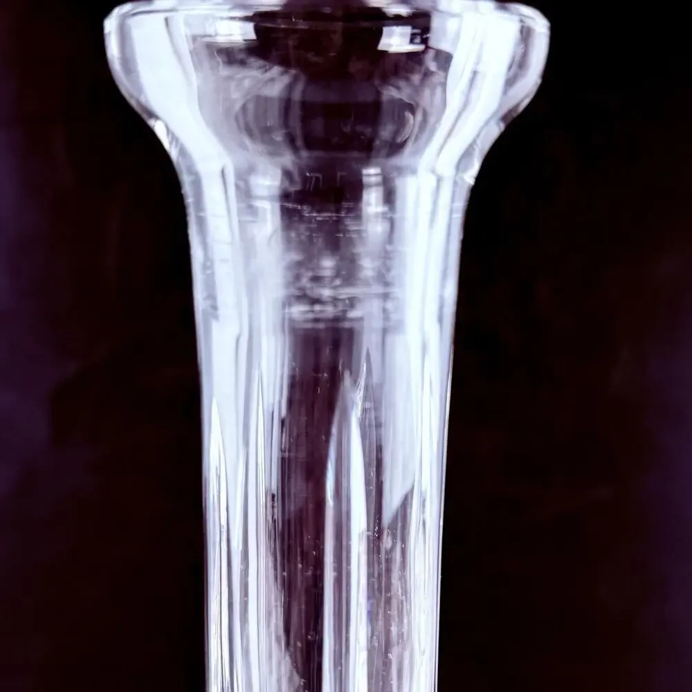 Vintage European Style Cut Crystal Whiskey Decanter Stopper Heavy Barware 14”